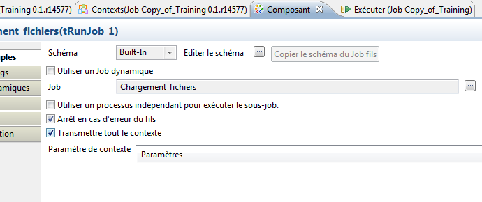 job talend transmission contexte