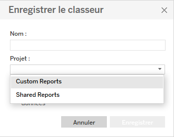 gouvernance tableau server enregistrer classeur