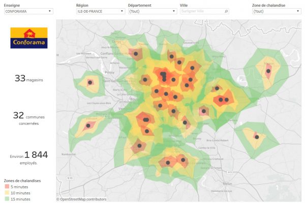 isochrones tableau map carto