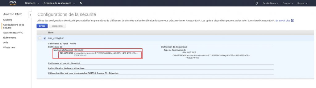 configuration de la securisation du cluster