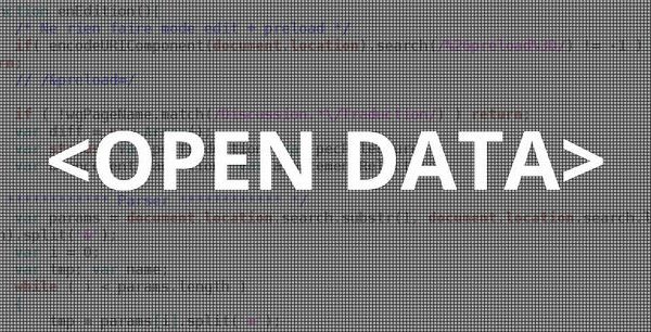 open data written on a page of informatic code