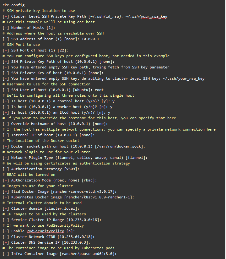 fichier de configuration RKE k8S Rancher