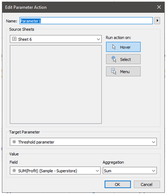 feature actions de paramètres tableau 2019.2