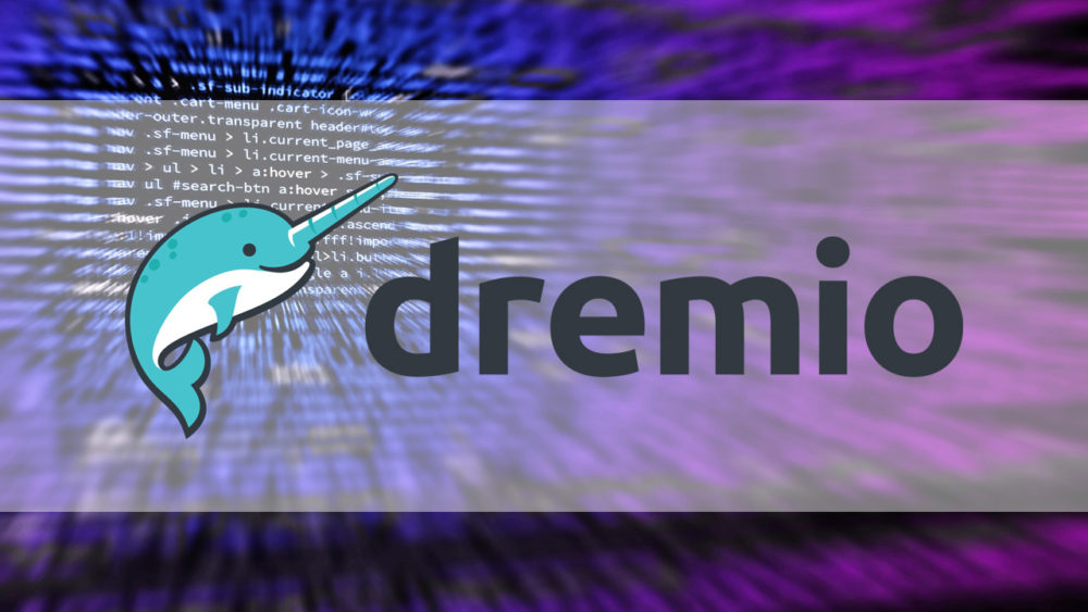 logo dremio sur fond de code sql