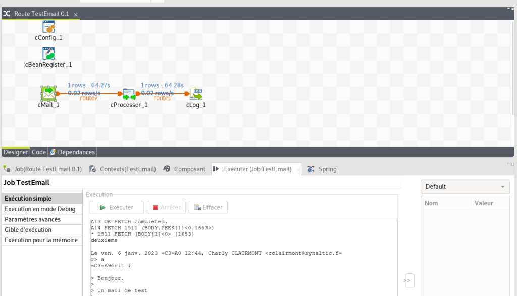 Talend ESB Studio Flux mail complet